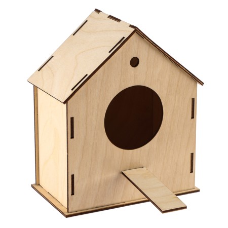 Wooden birdhouse - bird feeder, closed-1