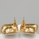 Emall earrings "abstraction" rhombus, white color in gold