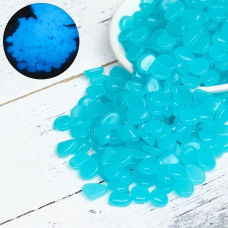 Decorative stones for the aquarium, luminous, 8-11 mm, 200 g, blue