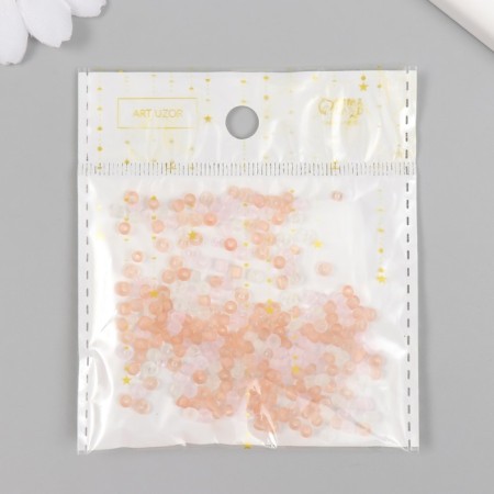 Glass glass 8/0 "matte translucent. Melange pale red" 10 g-2