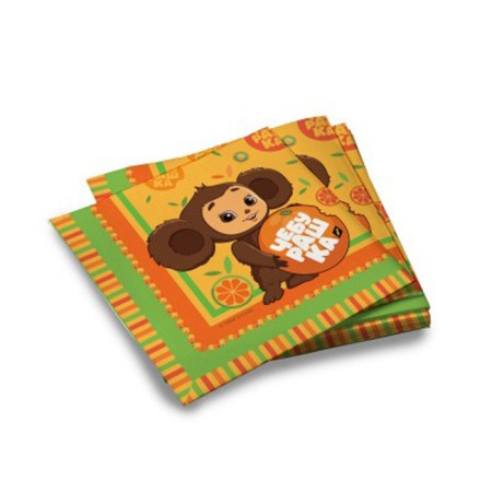 Three -layer paper “Cheburashka” wipes, 33 × 33 cm, 20 pcs