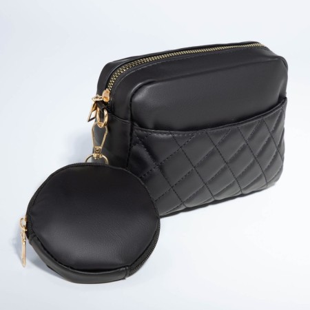 Bag Cross-Bodi with a zipper, black color-6