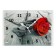 Carty clock is wall-mounted, interior "red rose", silent, 25 x 35 cm