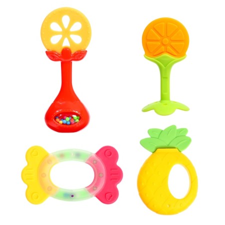 A set of rattles with a teether for teeth “Fruitics. Orange ", 4 pcs-2