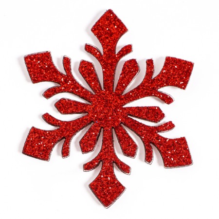 Decor "Snowflakes" on an adhesive basis, set of 6 pcs., Red color-2