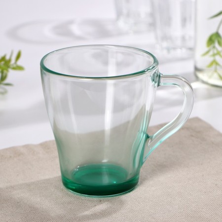 Glass jam glass, 250 ml, green color