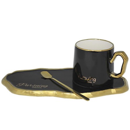A cup with a saucer and a spoon Lenardi, 280 ml