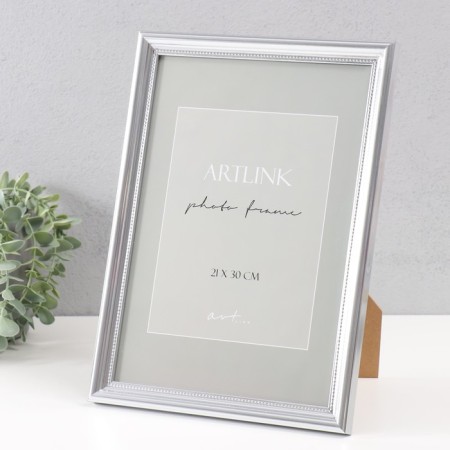 Photo frame Plastic "Gala" 21x30 cm, silver (plastic screen)-1