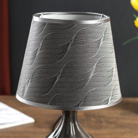 Lamp table ceramics "Vilnius" Gray with silver E14 40W 33x20x20 cm Risalux-2