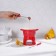 Ceramic set for Fondu "Glacock", 300 ml, 2 skewers, red color