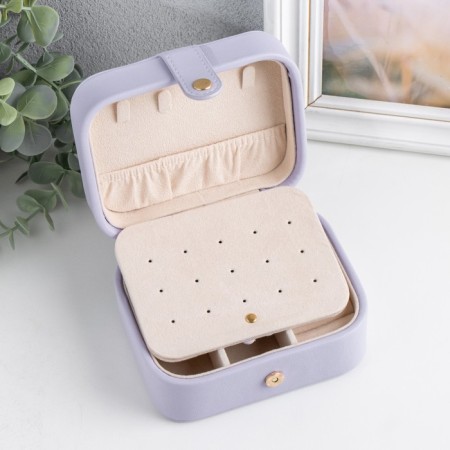 Casket to the leatherette for jewelry "Stygian matte" lilac 12x10x6.3 cm-1