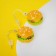 Earrings plastic "goodies" burger, yellow-green color