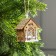 Christmas tree toy "House with deer", from batteries, glow warm white