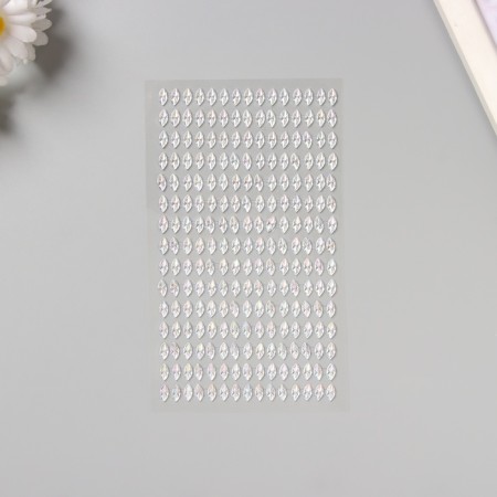 Stick plastic rhinestones "Drops" silver 15x9 cm-1