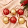 Set of balls plastic D-6 cm, 6 pcs "Snow Eide Frame of Assorted" golden red