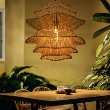 Ceiling light from rattan 