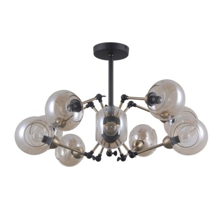 Light G71147/10MBK+Ab AMB, E14, 10x40W, black matte color, bronze