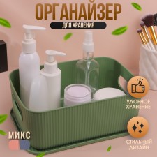 Organizer for storing cosmetic supplies, with a lid, 24 × 16.5 × 9.2 cm, color mix