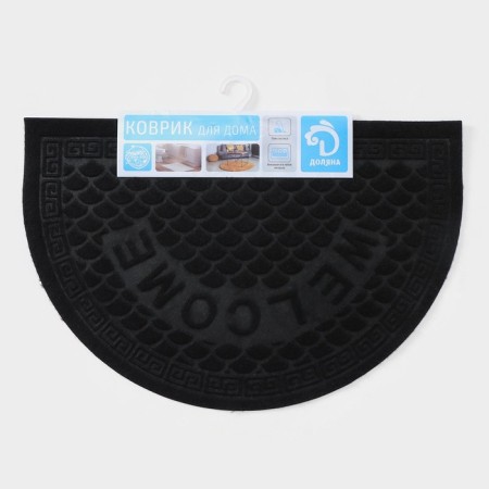 Mat with a moisture -drowning semicircular without a trim “spiral”, 40 × 60 cm, color mix-10