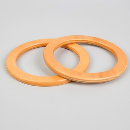 Handles for the bag are wooden, d = 10.2 / 13.2 cm, 2 pcs, beige color-2