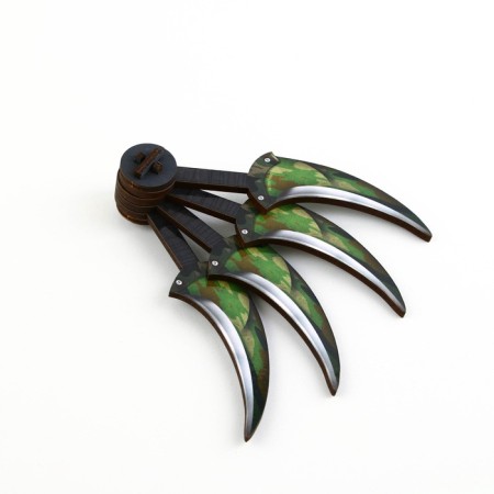 Wooden weapons, children's souvenir "khaki", cerambit - shuriken, 12 x 3.2 x 2.4 cm-1