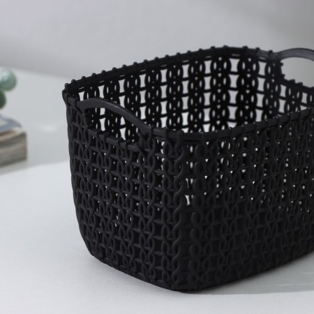 Storage basket with handles "Weaving", plastic, 12 × 8.5 × 8 cm, color mix-2