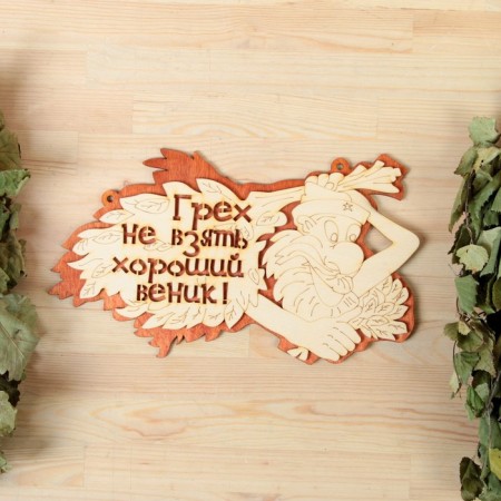 2-layer plate "Do not take a good broom", 30x17.5cm