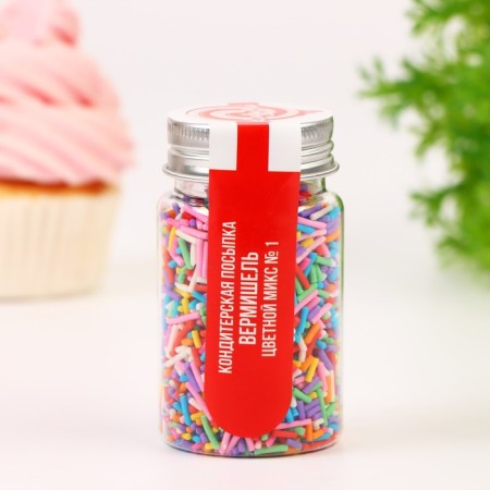 Confectionery Sprinking "Vermicell" color mix No. 1, 50 g-1