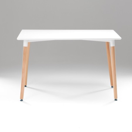 Table on wooden legs Hy-T04, white, size 120x80x74 cm-2