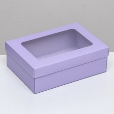 The box is folding, the lid is, with the window, lilac, 24 x 17 x 8 cm