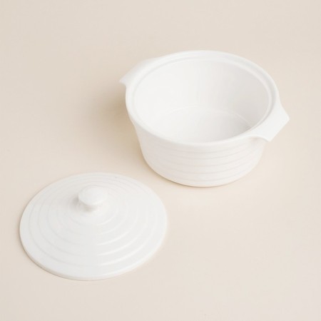 Sl -resistant ceramics pan Sl Home "Santorini", 750 ml, 19 × 16 × 7.5 cm, white color-4