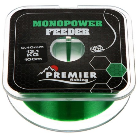 Premier Fishing Monopower Feeder, diameter 0.4 mm, test 13.1 kg, 100 m, green