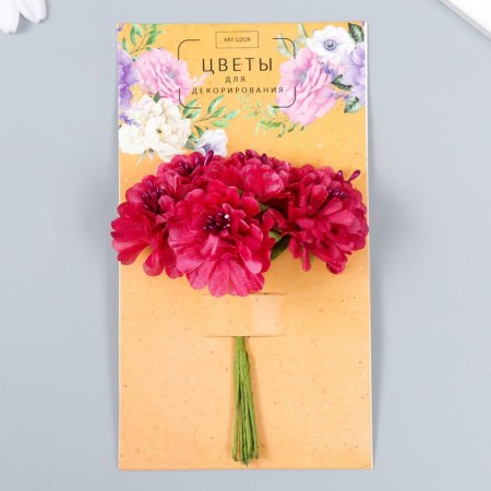 Flowers for decorating "Pion Garden Bordeaux" 1 bouquet = 6 colors 10 cm
