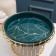 Ceramic dessert stand on a metal stand “Emerald. Gold ", D = 23 cm, green color
