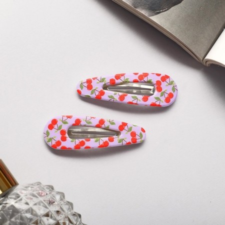 Invisibility for hair "Spark" (set 2 pcs) cherries, 5 cm-1