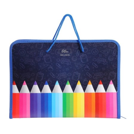 A4 labor folder with handles, 325 x 230 x 25 mm, zipper around, folding bar, plastic, PTR-6 calligrata "pencils"-4