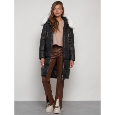 Coat insulated winter female, size 48, black color-17