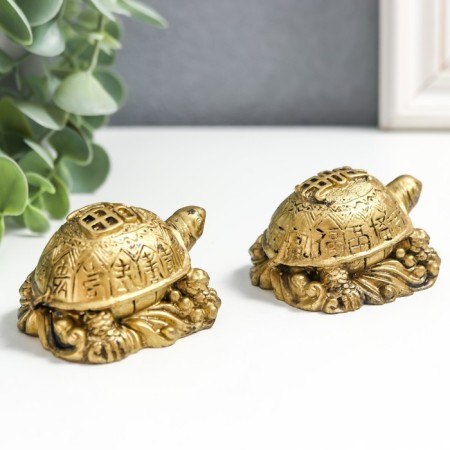 NECK Polystone for bronze "Two scoops with symbols on the shells" set 2 pcs 3.5x5.5 cm-2