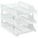 A set of paper trays horizontal Starong Istanus, 3 pieces, on metal rods, white