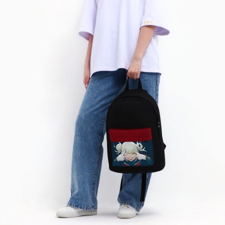 School Youth Backpack "Anime", 33x13x37, Lightning Department, N/Pocket, Black, Red-7