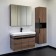 Mirror Cabinet Comforty Solo 90 for the bathroom, dark brown oak color