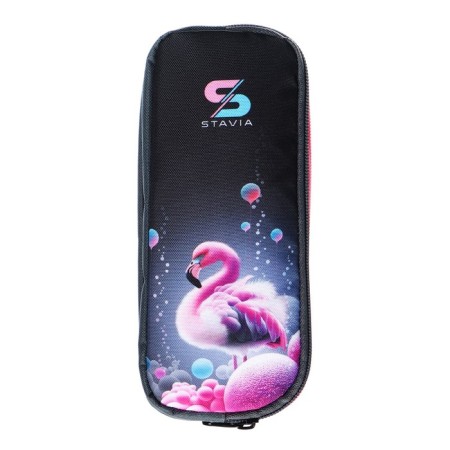 Penal soft, 2 compartments, voluminous, 90 x 220 x 40 mm, stavia "flamingo" gray/pink 86225