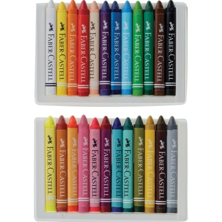 Faber-Castell wax crayons, 24 colors, trihedral, in cardboard packaging-1