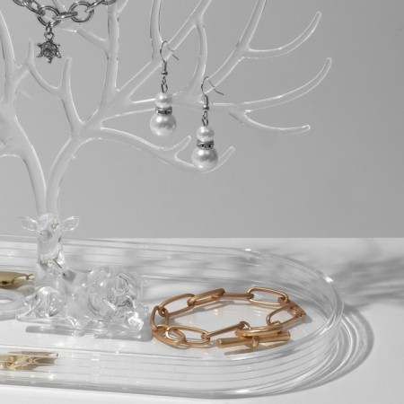 Stand for jewelry "Deer", 25 × 15 × 22 cm, rectangular base, transparent-1