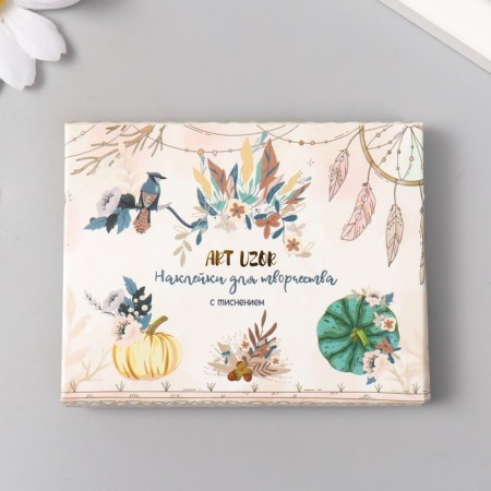 Stickers for creativity "Boho" embossing gold set 48 pcs 9x7x0.8 cm-5