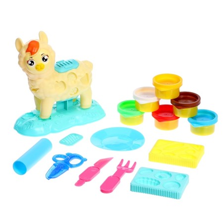 Euryki set for playing with plasticine "Honey Lama", 6 jars of plasticine-1