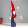 Interior doll "Santa Claus in blue caftan, red cap with heart" 47x14x11 cm