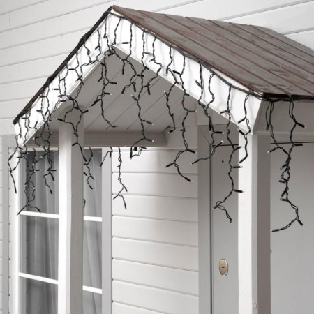 Garland "fringe" 3 x 0.6 m, IP65, UMS, dark rubber thread, 160 LED, glow warm white, 220 V-1