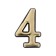 The door number "4" tundra, plastic, color gold, 1 pc.
