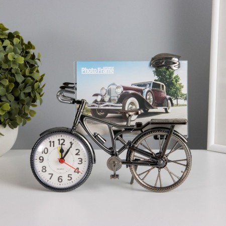 Photo frame Plastic with clock "Bicycle" 10x15 cm, 18x22 cm